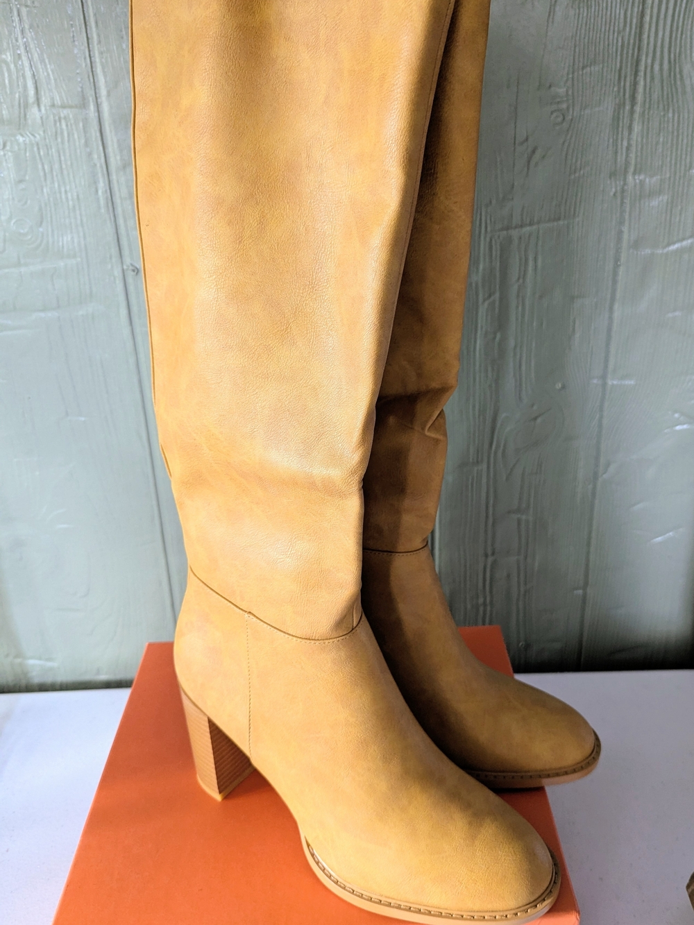 TopWalks Banana Yellow Knee High Boots Size 9 Chunky Heel NEW